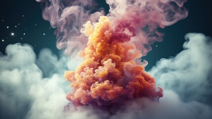 Wall Mural - A cloud of smoke is in the air. Generative AI image.