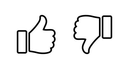 Wall Mural - thumb up and thumb down