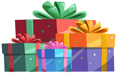 Wall Mural - group of gift box on white background