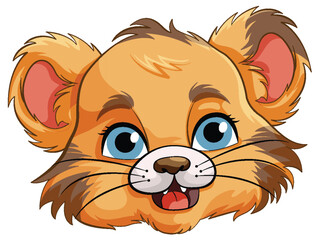 Poster - Baby Tiger Head Cartoon Character