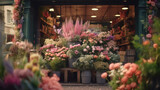 Fototapeta Kwiaty - Beautiful flower shop front decoration