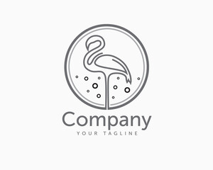 Poster - flamingo logo symbol design template illustration inspiration