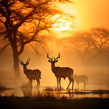Deer In The Sunset
