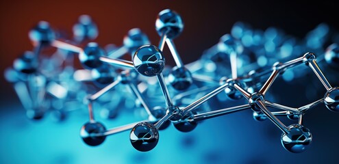 3d render of tech blue  molecule background