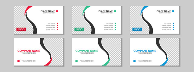 Wall Mural - Abstract simple creative modern and clean professional business card template design with texture and pattern, elegant corporate visiting card, name card, corporate business card design with mockup