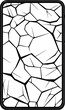 Broken Cracked Smartphone Logo Monochrome Design Style