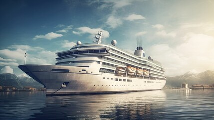 Wall Mural - A luxury mega yacht  in the ocean