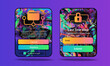 © comscreen - two colorful web windows of the operating system with graffiti-style buttons