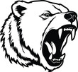 Angry Polar Bear Logo Monochrome Design Style