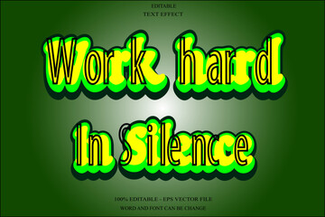 Wall Mural - Work Hard In Silence Editable Text Effect