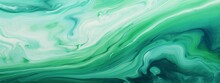 Abstract Marbling Oil Acrylic Paint Background Illustration Art Wallpaper - Green White Color With Liquid Fluid Marbled Paper Texture Banner Painting Texture (Generative Ai)