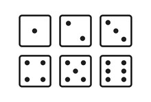Dice Square Faces Set Board Game Symbol Vector Illustration