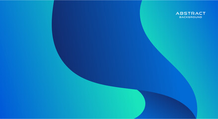 Wall Mural - Simple gradient blue wave background vector