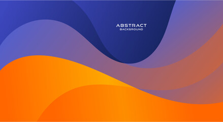 Wall Mural - Orange and blue wave gradient background vector