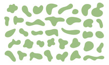 Liquid Organic Shapes Collection For Your Design. Simple Amoeba Blob Irregular Form Set