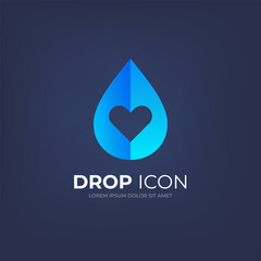 Wall Mural - Water drop icon for your design. Aqua logo