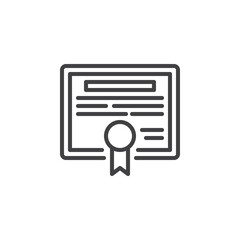 Fototapete - Diploma certificate line icon