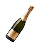 Fototapeta  - champagne bottle isolated on clear background