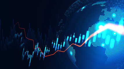 Stock market or forex trading graph in futuristic concept suitable for financial investment or Economic trends business idea and all art work design. Abstract finance background