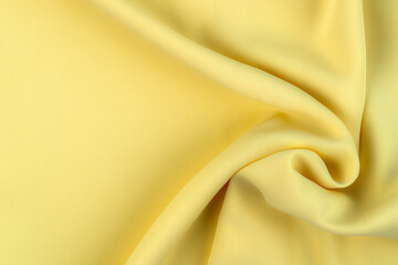 Canvas Print - Yellow color fabric cloth polyester texture and textile background.