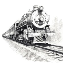 Old Vintage Train Chugging Along Ai Generated