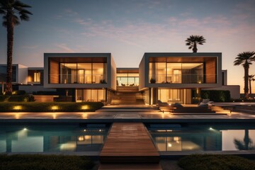 Sticker - Modern luxury villa. Generate Ai