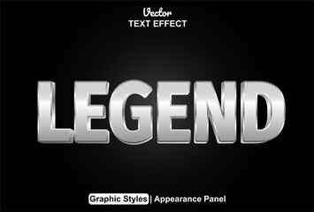 legend text effect with silver color graphic style and editable.