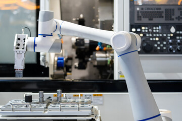 Sticker - robot arm working in factory