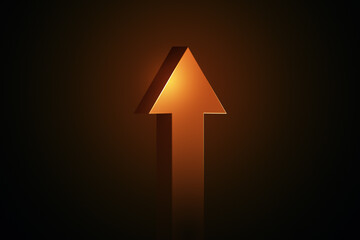 Wall Mural - growth gold up arrow icon success business concept on 3d background of golden financial market money