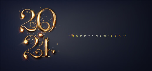 Wall Mural - 2024 Greeting Happy New Year card on dark background with a place for congratulations. Brochure design template, card, banner