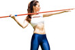 Digital png photo of caucasian javelin thrower woman on transparent background