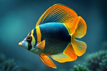 Wall Mural - butterfly fish in the water generated Ai technology