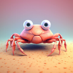 Canvas Print - 3D illustration of a crab shape