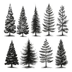 Wall Mural - Set of Christmas tree elements vector