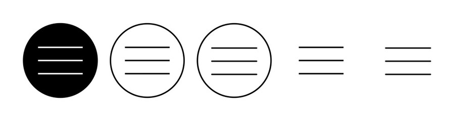 Menu Icon set. web menu icon. hamburger menu symbol