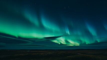 Poster - aurora borealis above the clouds