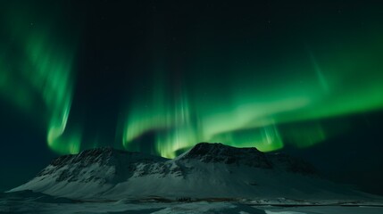 Wall Mural - aurora borealis over the mountains