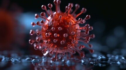 Sticker - 3d rendered illustration of a virus