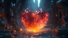 Crystal Heart Has Lava Inside Epic Lighting Hd Wallpaper