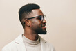 © SHOTPRIME STUDIO - black man jacket smile style african american model portrait fashion stylish beige