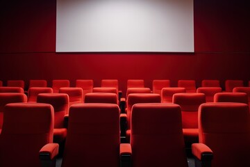 Poster - cinema with red seats.