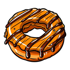 peanut butter and jellydonut clip art illustration. Transparent background. Generative Ai