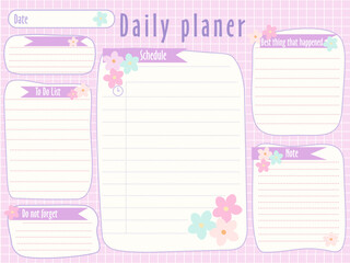 daily planner, day planner, date, habit tracker. monthly planner. blank template. vector illustratio