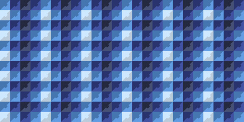 Poster - A grid of blue squares with a repeating pattern. For print, packaging, wallpapers, covers, backgrounds, pillows.
