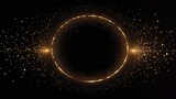 Fototapeta Kosmos - Background of sparkling golden light particles on a black background, ideal illustration for Christmas. Generative AI
