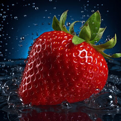 Aufkleber - Generative AI : Vibrant Freshness: Captivating Strawberries in Ultra-Realistic Fruit Photography