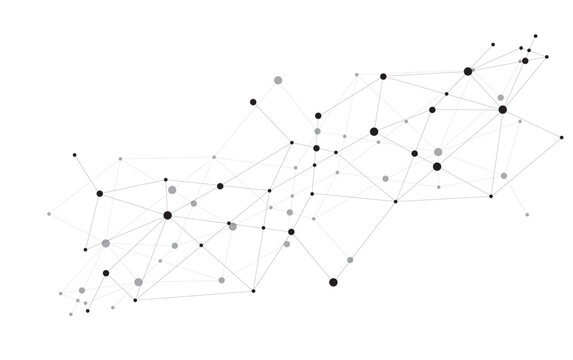 abstract connected dots. network connection of lines and dots