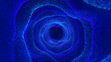 Poster - Colorful Tunnel Background. Abstract digital background. Big data visualization. Data flow information. Concept of digital communication. Wormhole. 3D rendering.