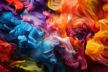 Vibrant Multi-colored Resin Art Background Illustration, Rainbow Decoration