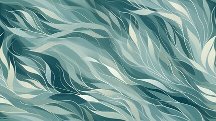 Green underwater seaweed seamless pattern background